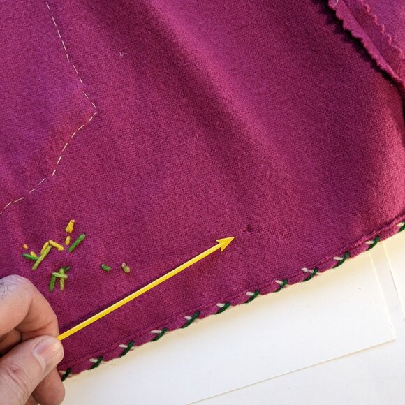 La Mexicana 50’s Vintage Wool Mexico Tourist Jacket Felt Applique Dancers READ - Picture 6 of 16